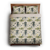 Space Aliens queen - microfiber - Natural Backing
