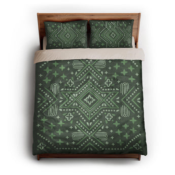 Durand Forest Green queen - microfiber - Natural Backing