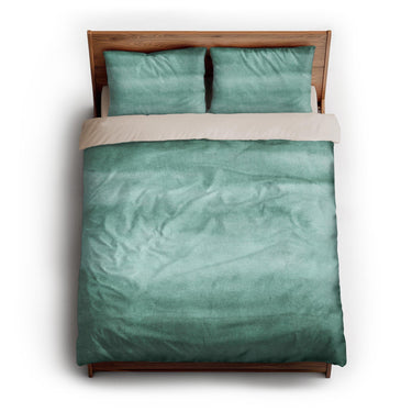 Jacinda Watercolor Teal Ombre queen - microfiber - Natural Backing