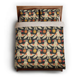 Tribal Birds Black queen - microfiber - Natural Backing