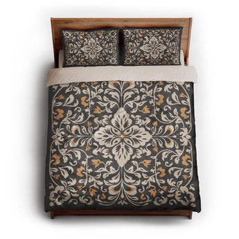 Annette Vintage Black & Yellow queen - microfiber - Natural Backing