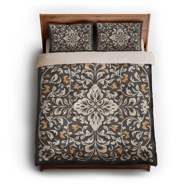 Annette Vintage Black & Yellow queen - microfiber - Natural Backing