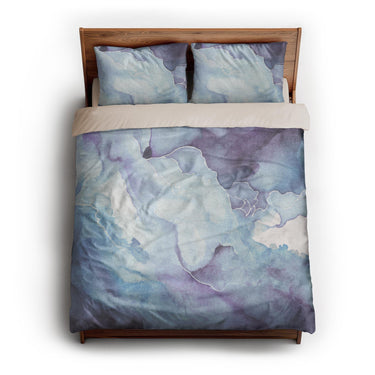 Zephyr Watercolor Amethyst queen - microfiber - Natural Backing