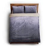 Kieran Watercolor Indigo Ombre queen - microfiber - Natural Backing