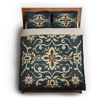 Vanessa Blue & Gold queen - microfiber - Natural Backing