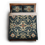 Vanessa Blue & Gold queen - microfiber - Natural Backing