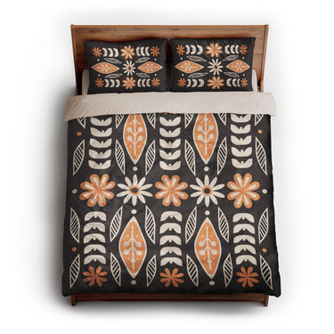 Topanga Black & Yellow queen - microfiber - Natural Backing