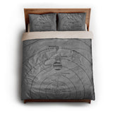 Solar System Grey & Black queen - microfiber - Natural Backing