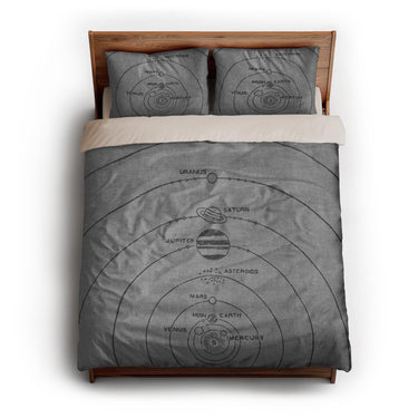 Solar System Grey & Black queen - microfiber - Natural Backing