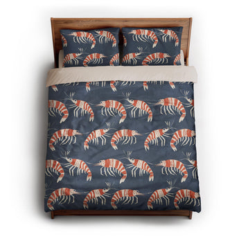 Tribal Prawns queen - microfiber - Natural Backing