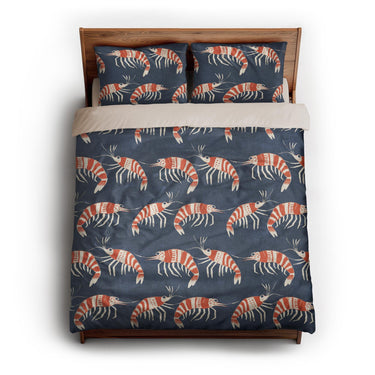 Tribal Prawns queen - microfiber - Natural Backing