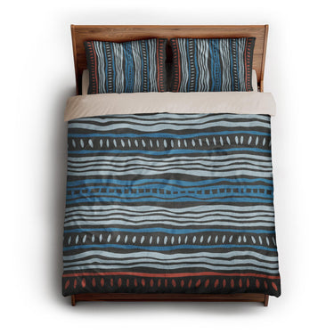 Delsin Blue & Black queen - microfiber - Natural Backing