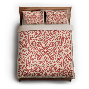 Floranna Ivory & Red queen - microfiber - Natural Backing
