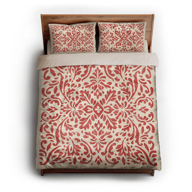 Floranna Ivory & Red queen - microfiber - Natural Backing