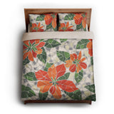 Mosaic Poinsettia Orange queen - microfiber - Natural Backing