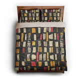 Milo Black Red & Yellow queen - microfiber - Natural Backing