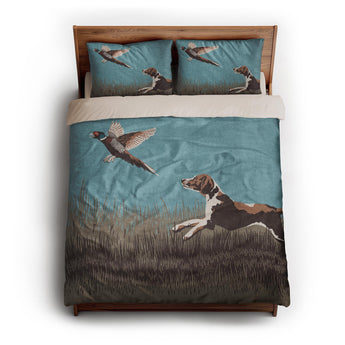 That Dog'll Hunt Blue queen - microfiber - Natural Backing