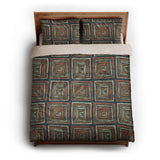 Diego Orange & Navy queen - microfiber - Natural Backing