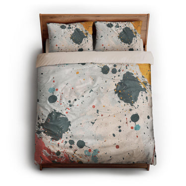 Colin Paint Splatter Multicolor queen - microfiber - Natural Backing
