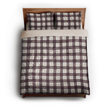 Wallace Plaid Maroon & Gold queen - microfiber - Natural Backing