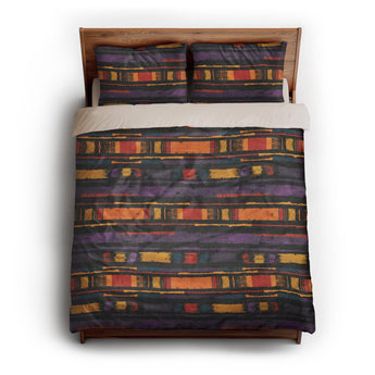 Ojai Purple & Yellow queen - microfiber - Natural Backing