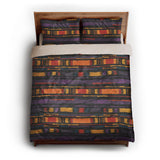 Ojai Purple & Yellow queen - microfiber - Natural Backing
