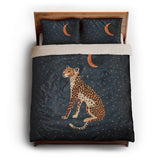 Night Cheetah queen - microfiber - Natural Backing