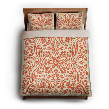 Floranna Ivory & Orange queen - microfiber - Natural Backing