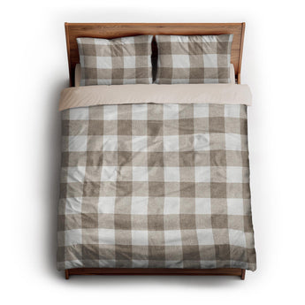 Buffalo Plaid Light Cedar Brown queen - microfiber - Natural Backing