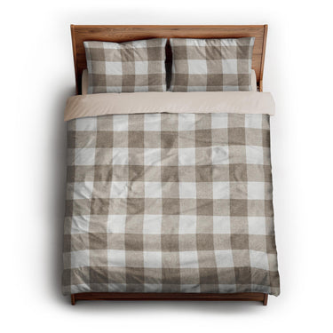 Buffalo Plaid Light Cedar Brown queen - microfiber - Natural Backing