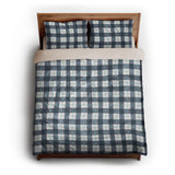 Wallace Plaid Blue & Teal queen - microfiber - Natural Backing