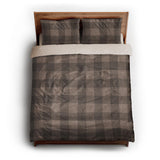 Buffalo Plaid Dark Cedar Brown queen - microfiber - Natural Backing