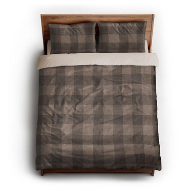Buffalo Plaid Dark Cedar Brown queen - microfiber - Natural Backing
