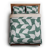 Twyla Checkered Aquamarine queen - microfiber - Natural Backing
