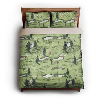 Out on the Links queen - microfiber - Natural Backing