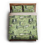 Out on the Links queen - microfiber - Natural Backing