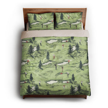 Out on the Links queen - microfiber - Natural Backing