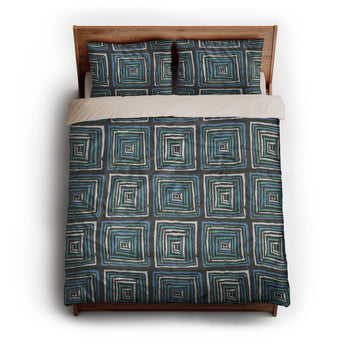 Diego Black & Blue queen - microfiber - Natural Backing