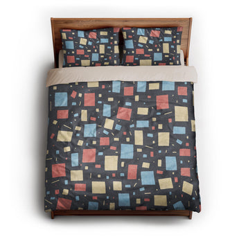 Geometric Confetti Twilight queen - microfiber - Natural Backing