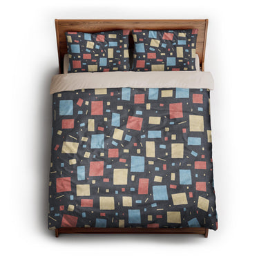 Geometric Confetti Twilight queen - microfiber - Natural Backing
