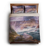 Shoshone Falls of the Great Idaho Snake River by Thomas Moran queen - microfiber - Natural Backing