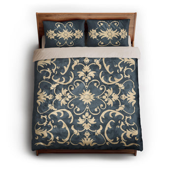Barnaby Navy queen - microfiber - Natural Backing