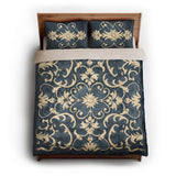 Barnaby Navy queen - microfiber - Natural Backing