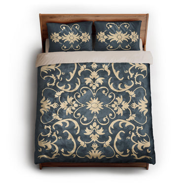 Barnaby Navy queen - microfiber - Natural Backing
