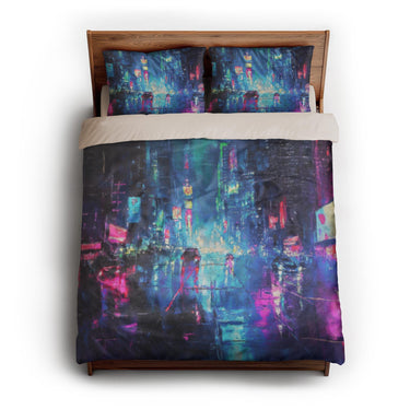 Dystopia Cityscape queen - microfiber - Natural Backing