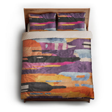 Raheem Orange & Purple queen - microfiber - Natural Backing