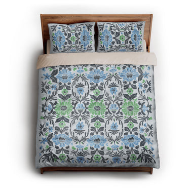 Corriana Blue & Green queen - microfiber - Natural Backing