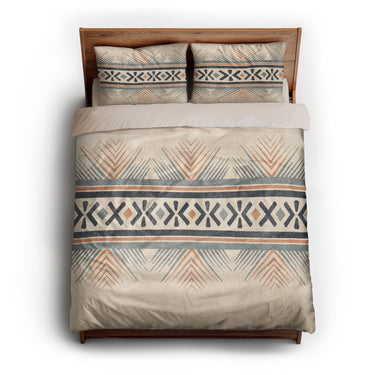 Loxcie Ivory & Blue queen - microfiber - Natural Backing
