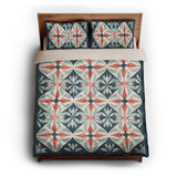 Elliot Blue & Orange queen - microfiber - Natural Backing