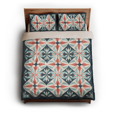 Elliot Blue & Orange queen - microfiber - Natural Backing